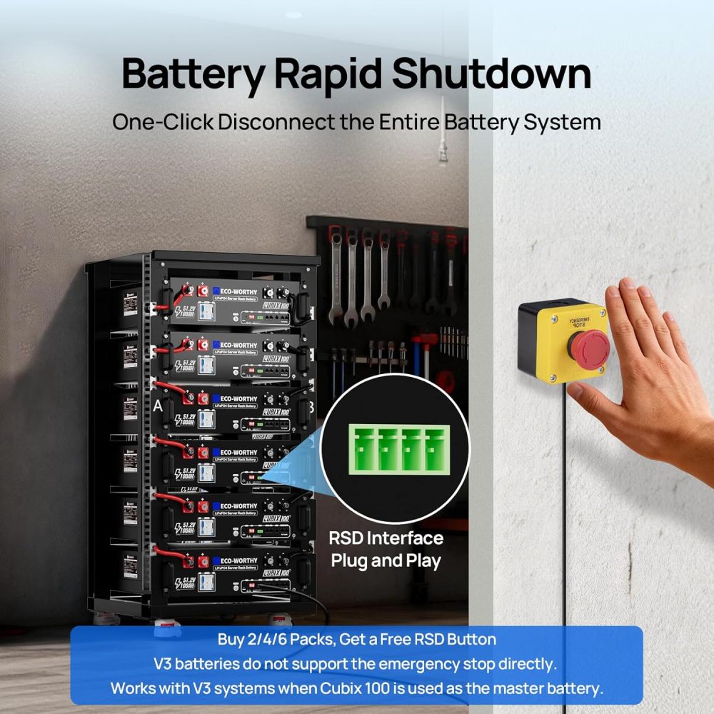 48V 100Ah LiFePO4 Lithium Battery for Solar Energy Storage, Home Backup Power