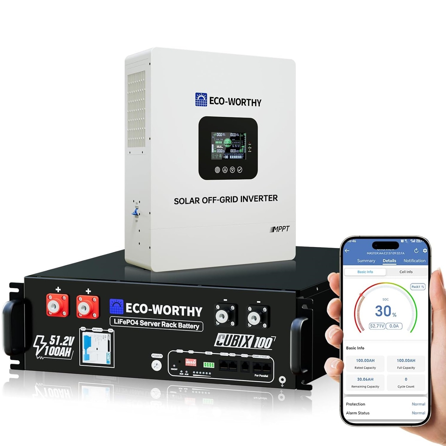 48V 100Ah LiFePO4 Lithium Battery for Solar Energy Storage, Home Backup Power