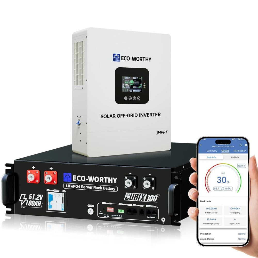 48V 100Ah LiFePO4 Lithium Battery for Solar Energy Storage, Home Backup Power