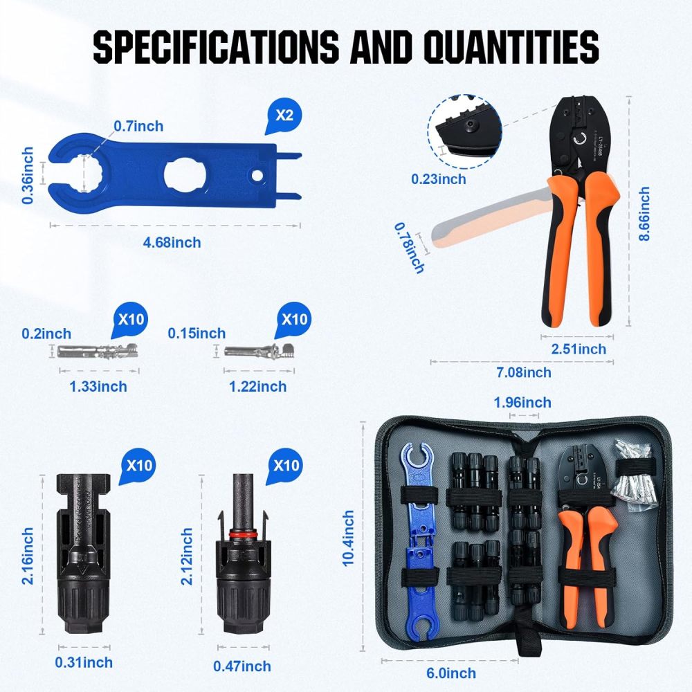 Solar Crimper Tool Kit 13 PCS for Solar Panel Installation