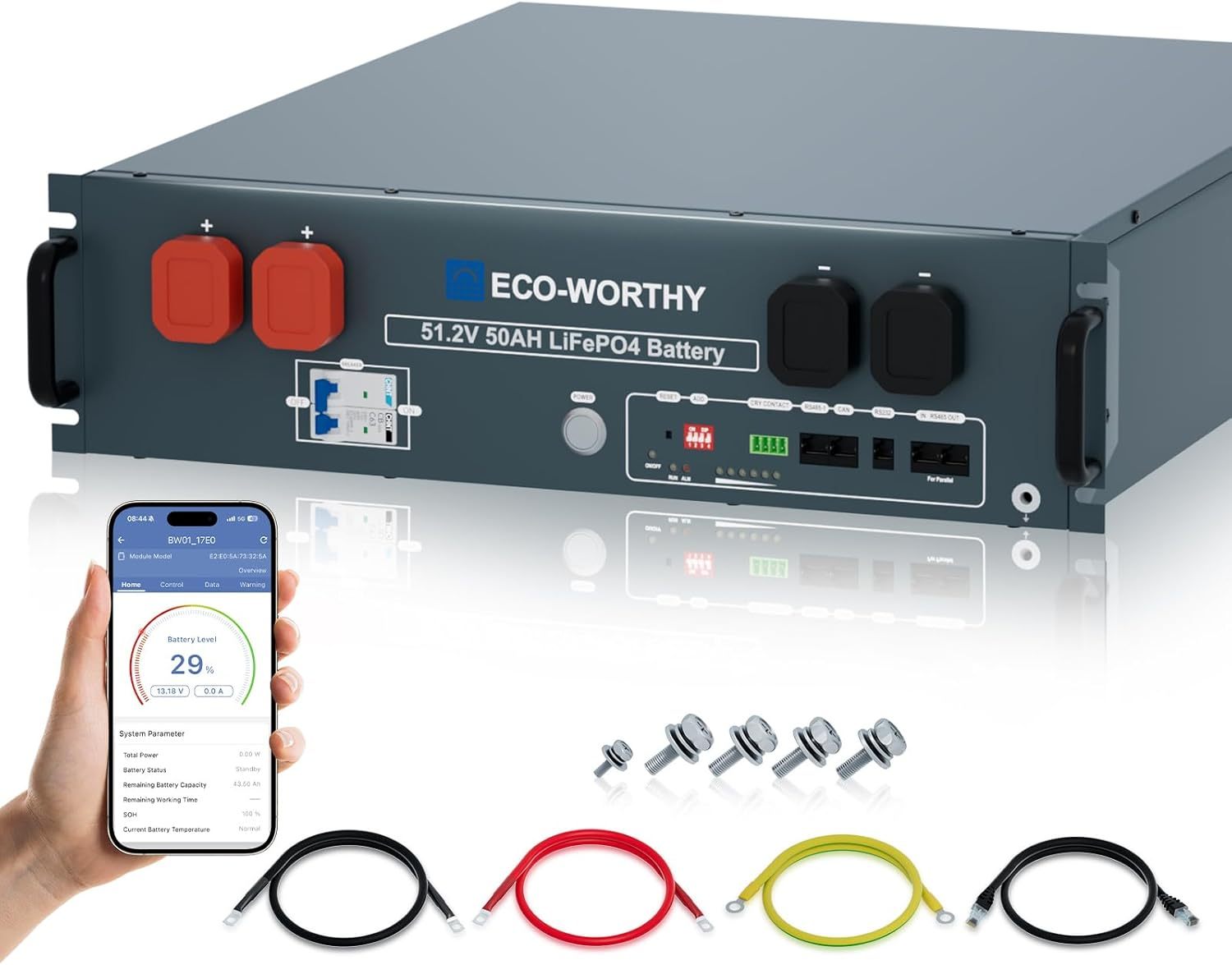 4.68KWH 110V/120V Solar Power Complete Kit 48V 50Ah LiFePO4 Off‑grid Backup