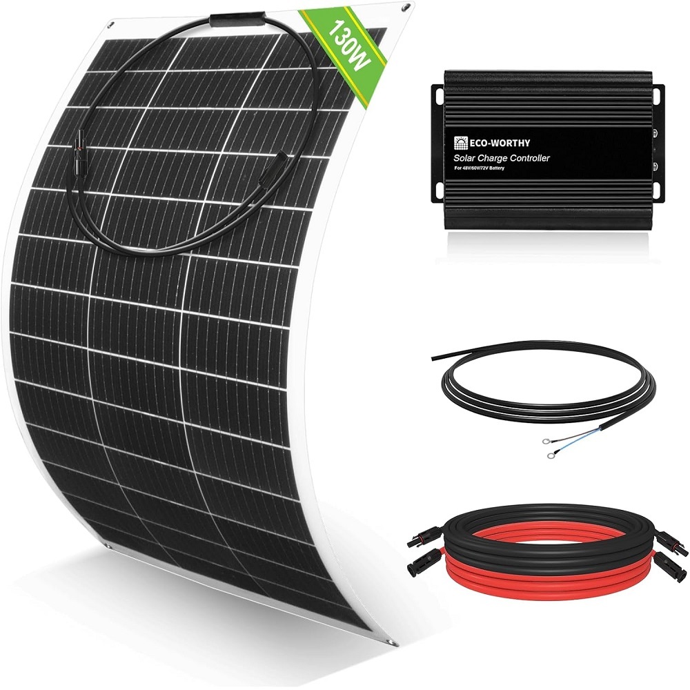 130W Flexible Solar Panel Kit for Golf Cart 48V 60V 72V