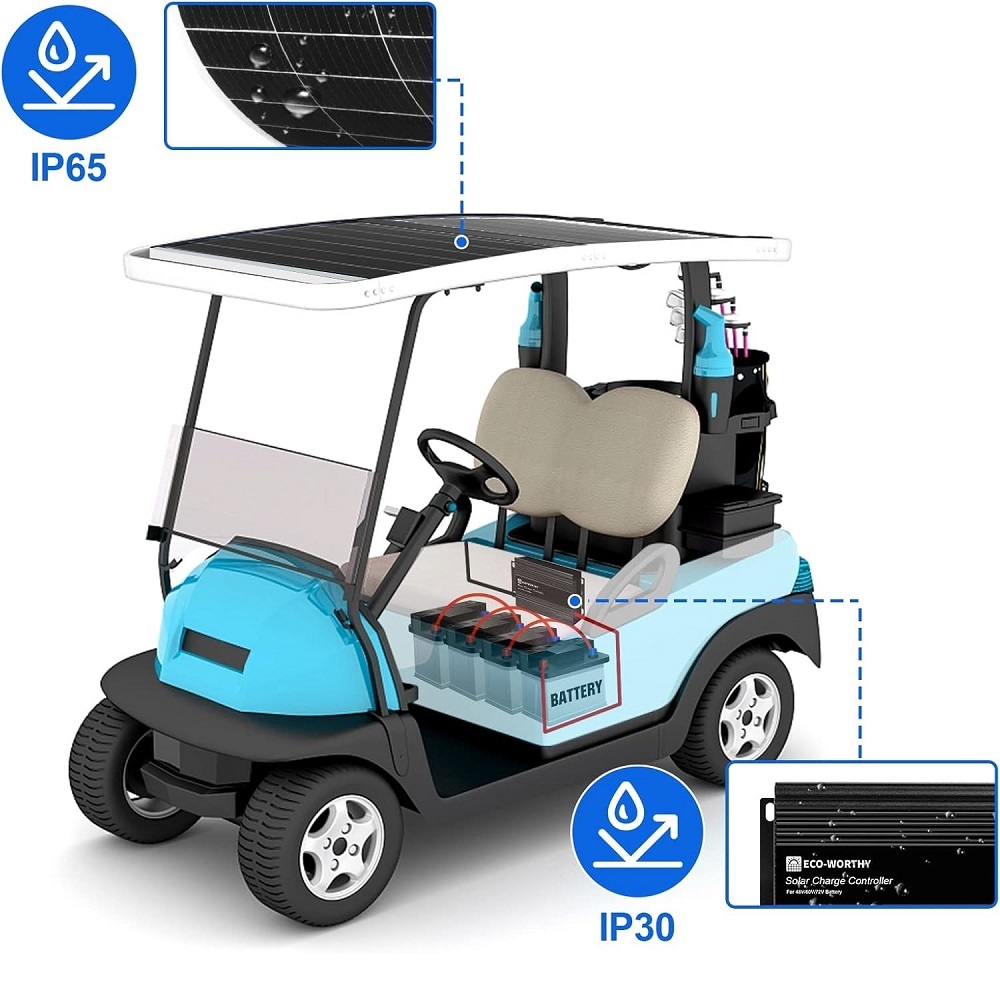 130W Flexible Solar Panel Kit for Golf Cart 48V 60V 72V