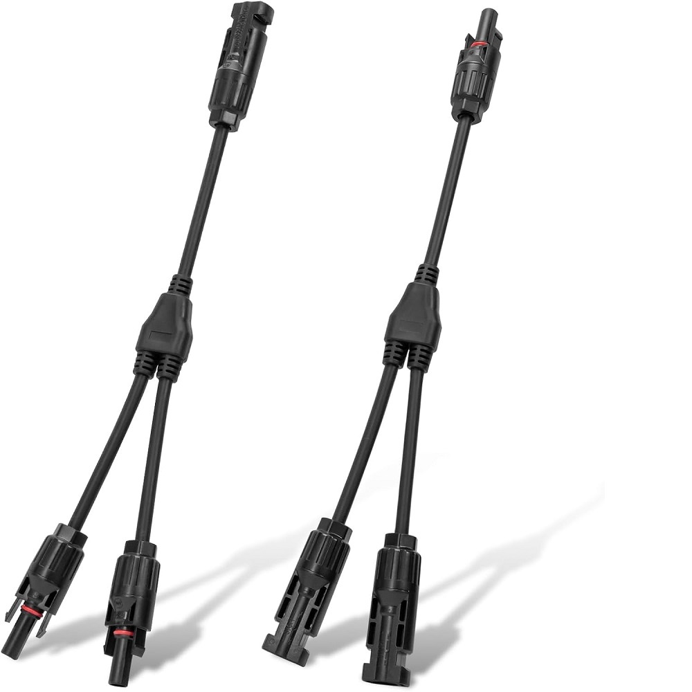 Solar Connectors Y Branch and 10FT 10AWG Solar Extension Cable for Panels