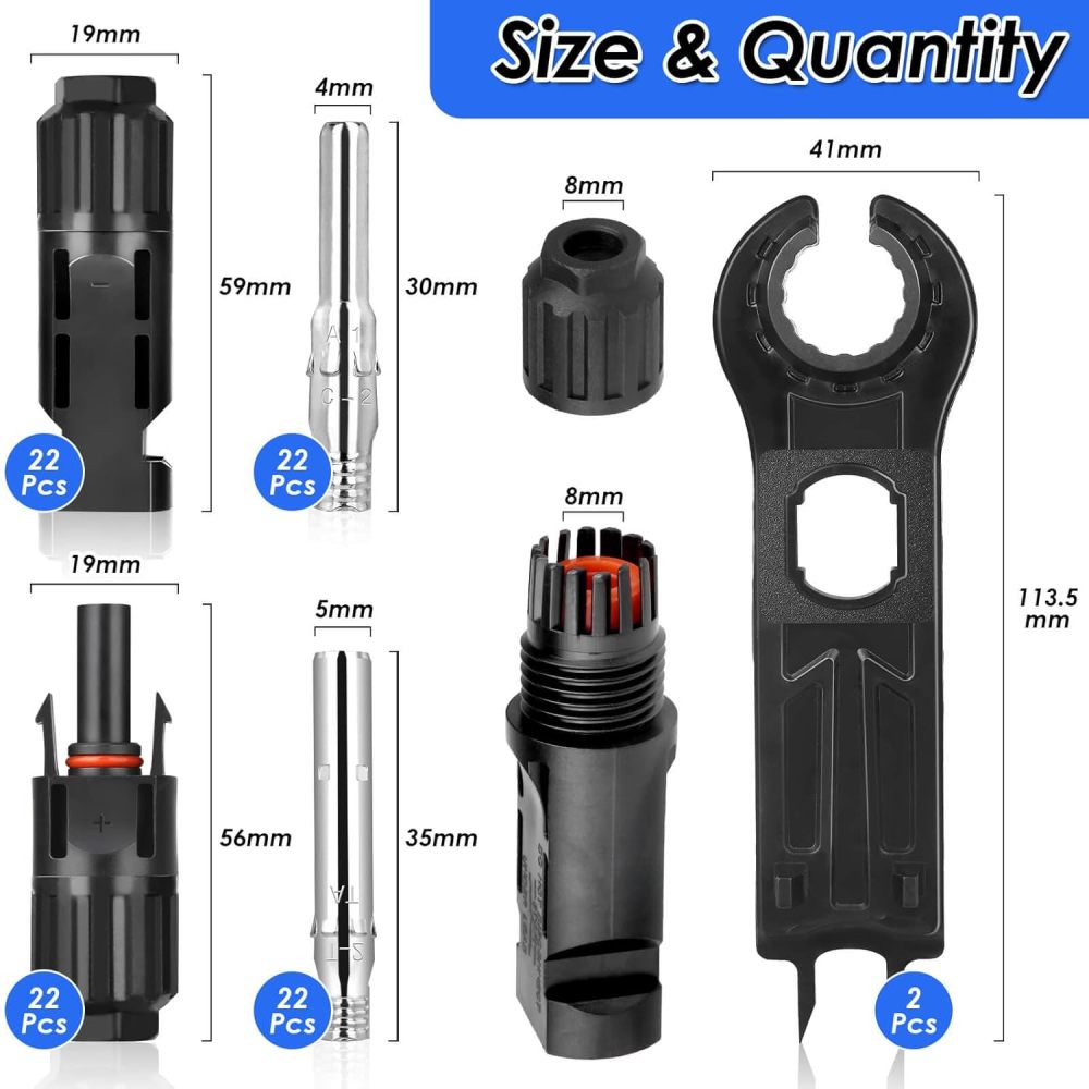 22 Pairs Solar Connector IP67 for PV 2.5/4/6 mm² Solar Panel PV