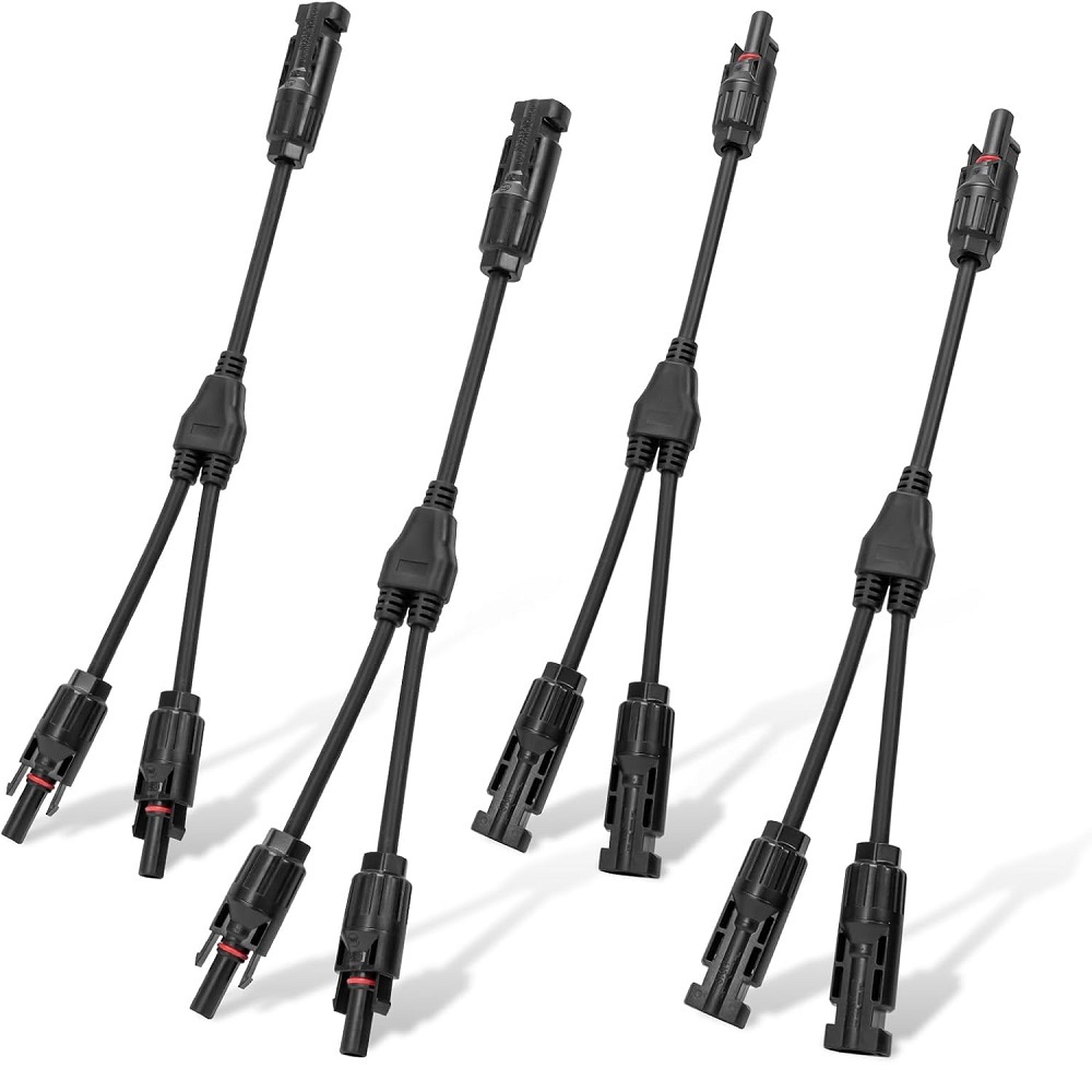 Solar Connectors Y Branch and 10FT 10AWG Solar Extension Cable for Panels