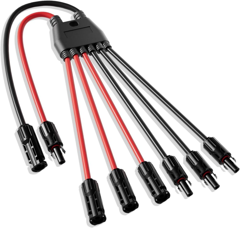 Solar Connectors Y Branch and 10FT 10AWG Solar Extension Cable for Panels