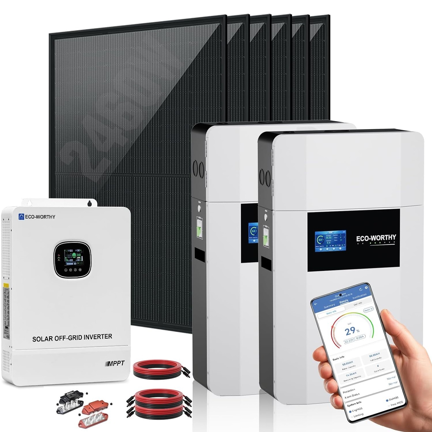 10KW 120V/240V Off-Grid Solar System 16.1kWh Home Complete Kit