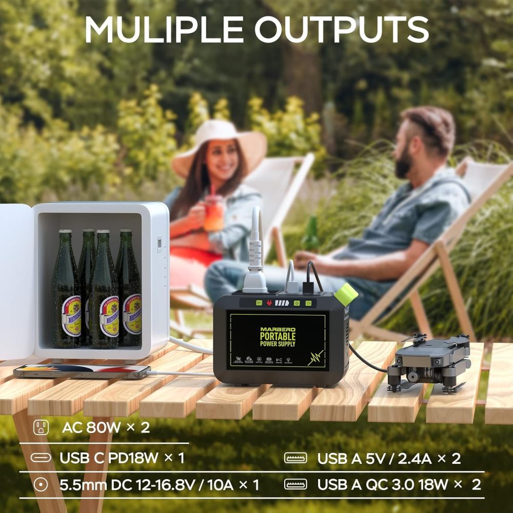 88W Portable Power Station Solar Outdoor Generators Backup Power