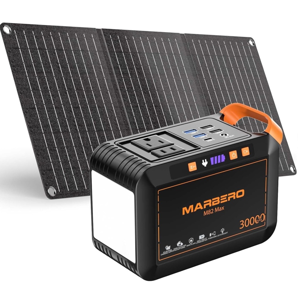 148W Portable Power Station Solar Outdoor Generators Backup Power with 40W Panel