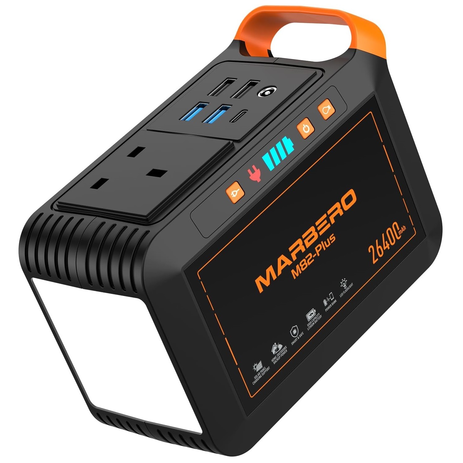 98W 24000mAh AC Plug Portable Power Station Solar Outdoor Generators Backup Power