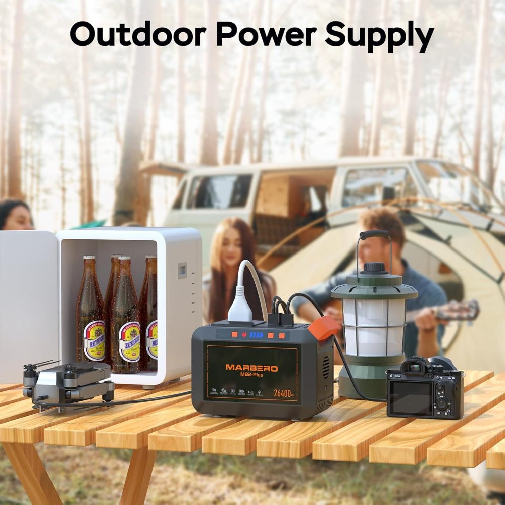98W 24000mAh AC Plug Portable Power Station Solar Outdoor Generators Backup Power