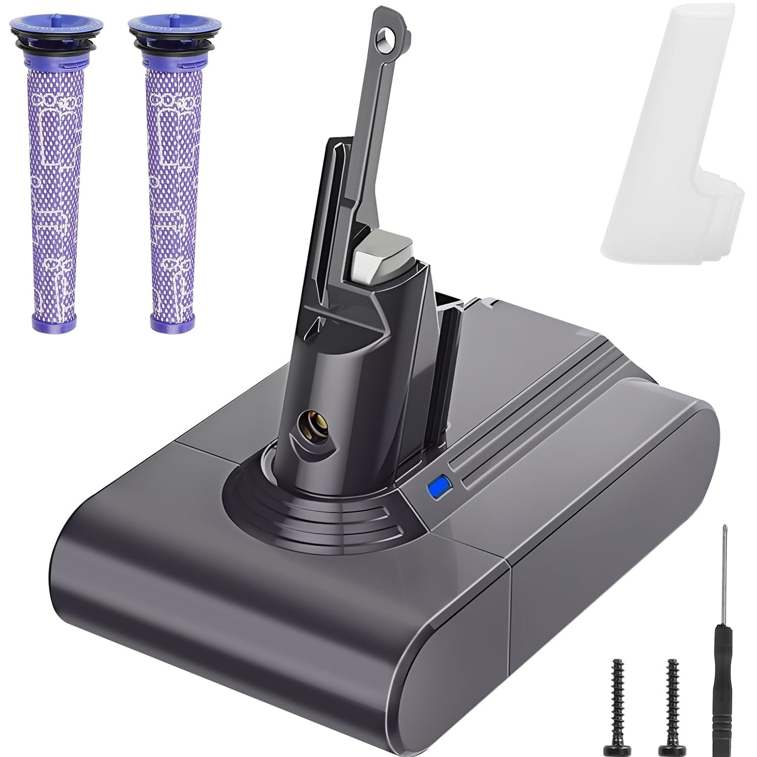 6000mAh Battery for Dyson V7 SV11 Vacuum with 2 Pre Filters
