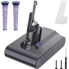 6000mAh Battery for Dyson V7 SV11 Vacuum with 2 Pre Filters