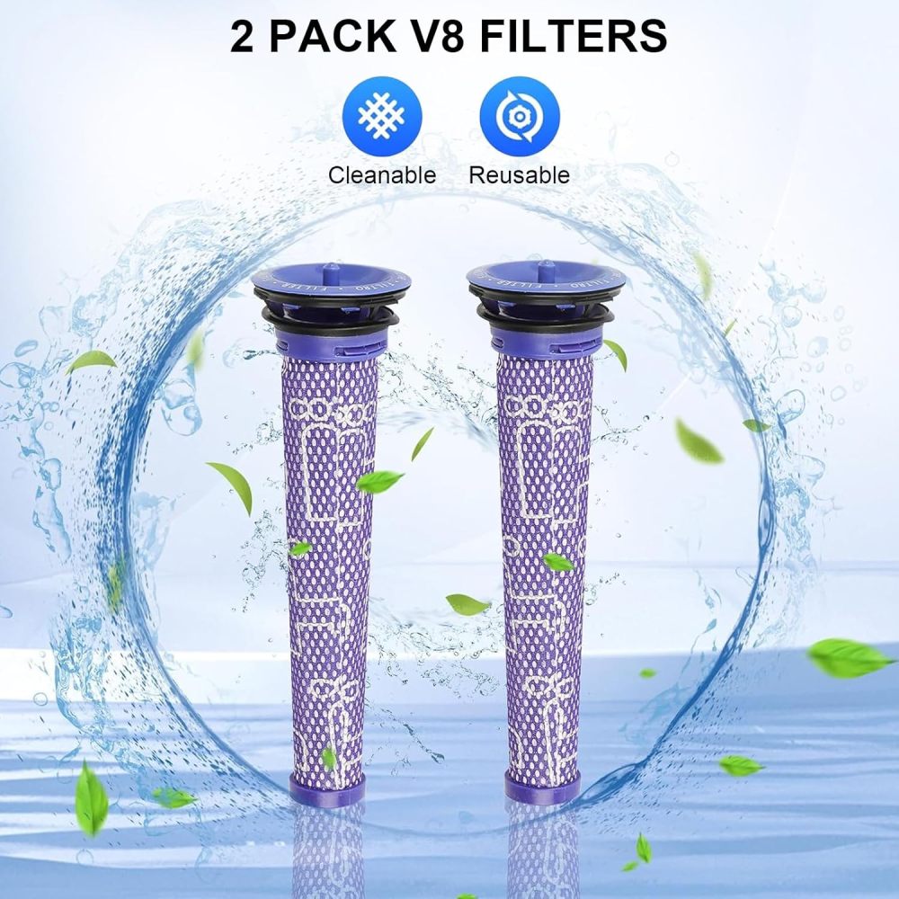 6000mAh Battery for Dyson V8 SV10 Cordless Vacuum with 2 Pre-filters