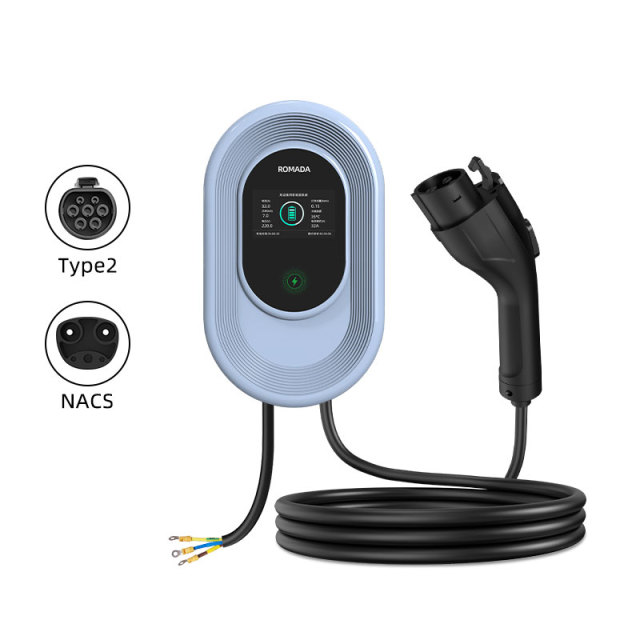 Hongte KQ07-4.3 7kW 11kW 22kW Mode 3 AC EV Charger with 4.3-Inch Display IP66