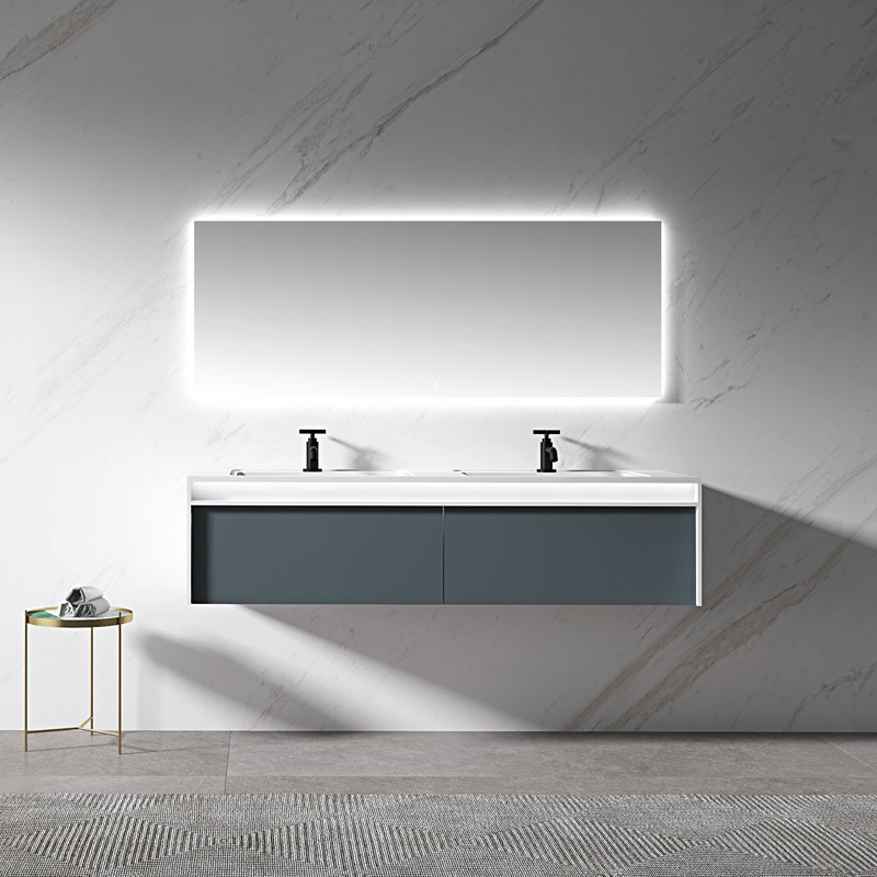 Exporter Double Under Counter Sinks Floating Bathroom Vanity Cabinet WBL-0212