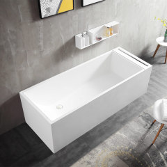 Rectangle Back To Wall Freestanding Stone Resin Bathtub XA-8856A