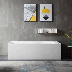 Rectangle Back To Wall Freestanding Stone Resin Bathtub XA-8856A