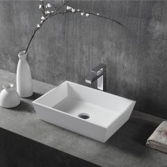 Wholesale Price Rectangle Above Counter Top Resin Stone Wash Basin XA-A33A