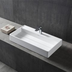 Wholesale Price Rectangle Counter Top Sink & Wall Hung Single Wash Basin XA-G10B