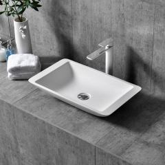 Exporter Rectangle Above Counter Top Artificial Stone Bathroom Basin XA-A22