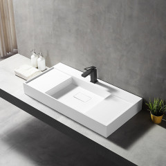 Supplier Rectangle Above Counter Top Sink & Wall Hung Single Wash Basin TW-G225