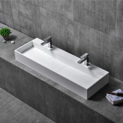 Manufacturer Rectangle Counter Top Trough Sink & Wall Hung Double Wash Sink XA-G07
