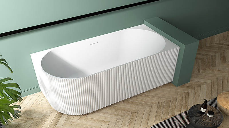 Freestanding 2 Wall Corner Acrylic Vertical line Bathtub TW-7683