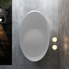 Unique Design Big Oval Freestanding Artificial Stone Bathtub TW-8662