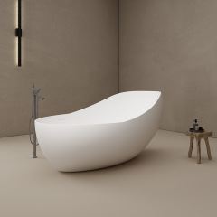 Unique Design Big Oval Freestanding Artificial Stone Bathtub TW-8662