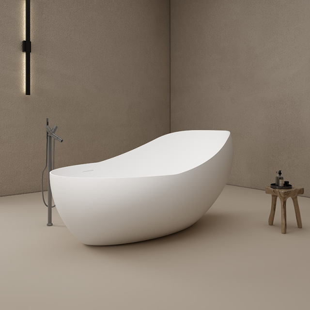 Unique Design Big Oval Freestanding Artificial Stone Bathtub TW-8662