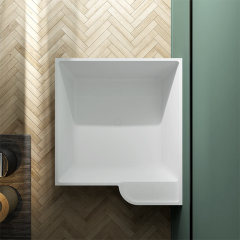 Square Back To Wall Freestanding Solid Surface Bathtub TW-8668
