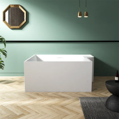 Square Back To Wall Freestanding Solid Surface Bathtub TW-8668