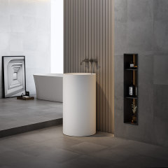 Manufacturer Round Freestanding Pedestal Sink Bathroom Wash Basin TW-Z206