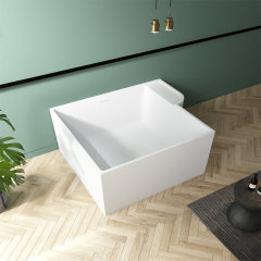Square Back To Wall Freestanding Solid Surface Bathtub TW-8668