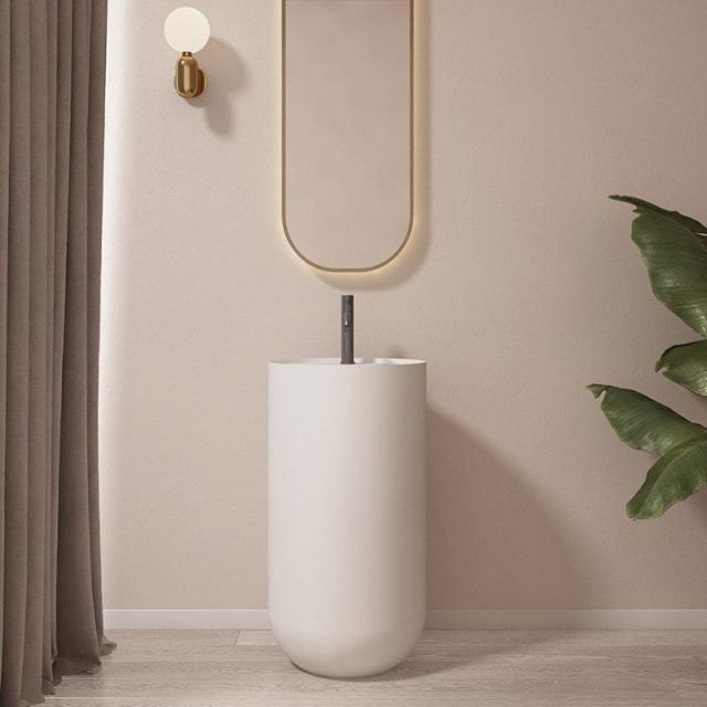 Wholesale Fashion Round Freestanding Pedestal Sink Bathroom Wash Basin TW-Z217