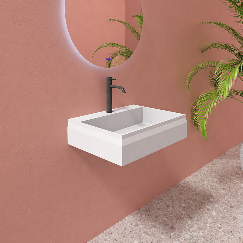 Wall-Mount Hung Artificial Stone Single Bathroom Sink TW-8635A