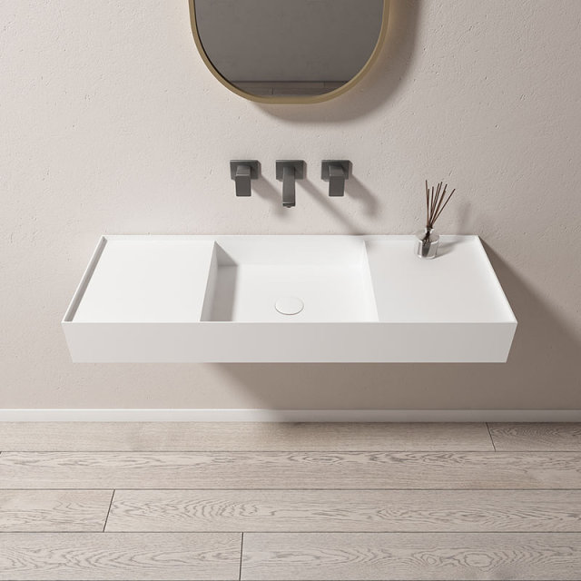 Factory Supply Quality Assurance Wall-Mount Hung Artificial Stone Wash Basin Single Bathroom Sink TW-G803