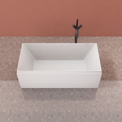 Rectangle Freestanding Solid Surface Soaking Bathtub TW-8635