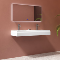 Wall-Mount Hung Corian Double Bathroom Sink TW-8635GAA