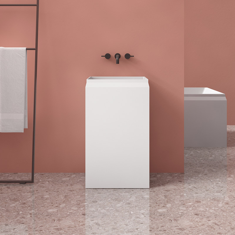 Wholesale High End Quality Rectangle Freestanding Pedestal Sink Bathroom Wash Basin TW-8635Z