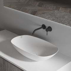 Popular Wholesale Designer Oval Above Counter Artificial Stone Wash Basin TW-A108