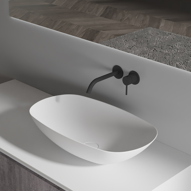 Popular Wholesale Designer Oval Above Counter Artificial Stone Wash Basin TW-A108