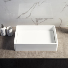 Supplier Rectangle Counter Top Vessel Solid Surface Wash Basin XA-A28A