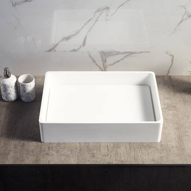 Supplier Rectangle Counter Top Vessel Solid Surface Wash Basin XA-A28A
