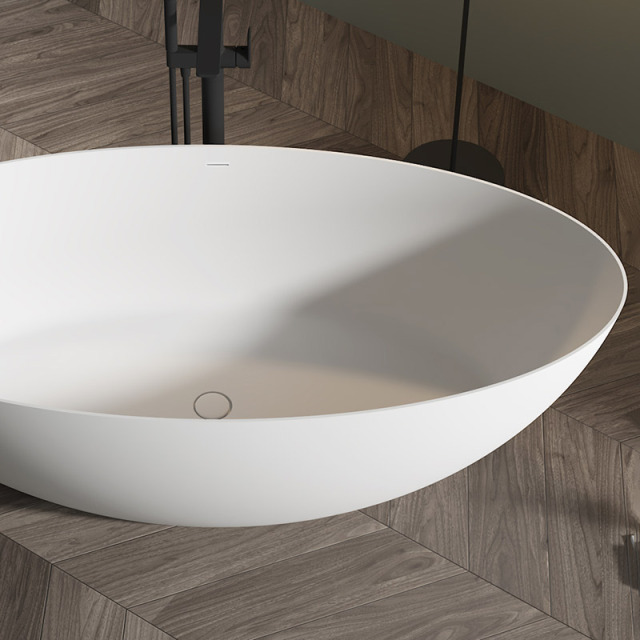 Supplier Egg-shaped Freestanding Artificial Stone Bathtub XA-8863