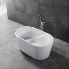 Supplier Oval Freestanding Japanese Soaking Acrylic Bathtub With Integrated Seat XA-107