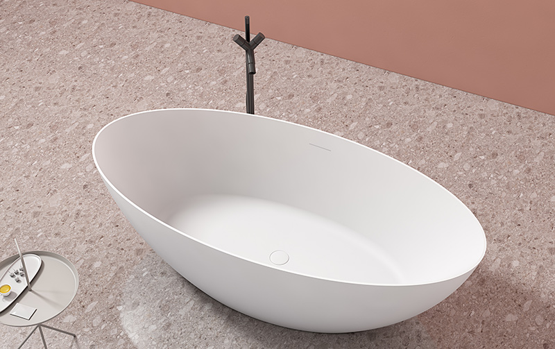 Large Oval Freestanding Artificial Stone Bathtub TW-8612