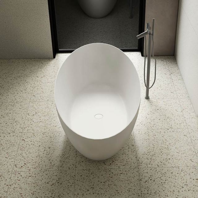 Supplier Egg-shaped Freestanding Artificial Stone Bathtub XA-8863